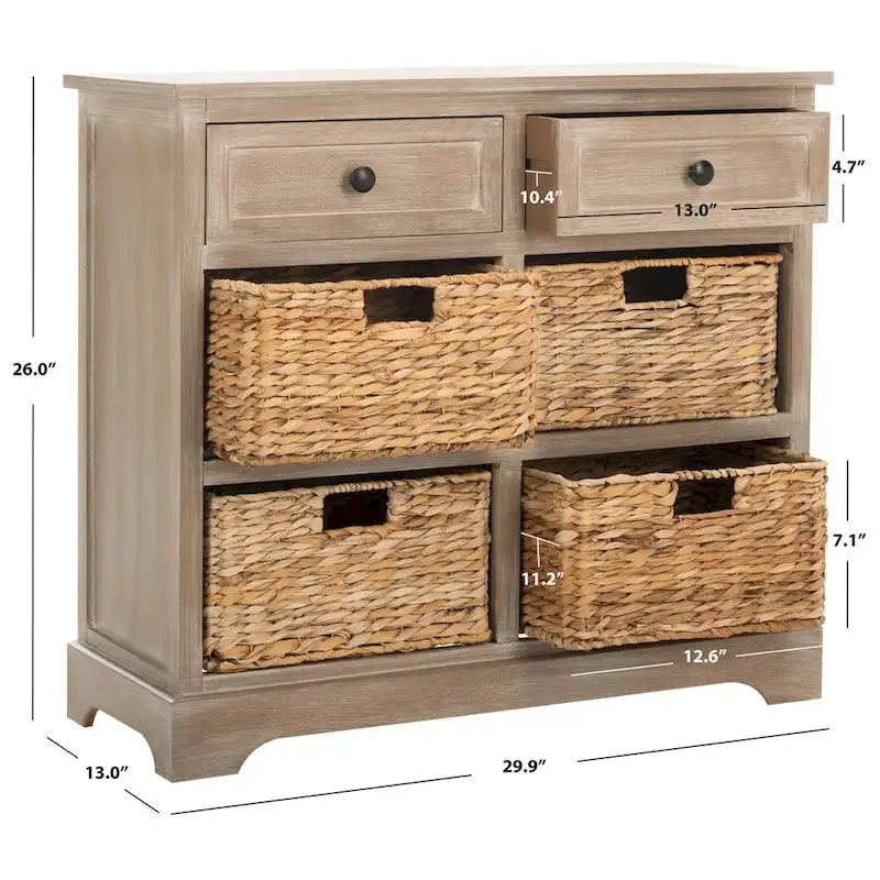Meuble de rangement rouge à 6 tiroirs (entièrement assemblé) - 30L x 13P x 26H
