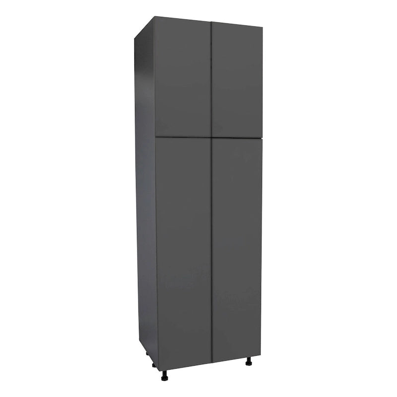 Armoire de rangement 24 x 84 à quatre portes, grise - 24 x 84 x 23 3/8