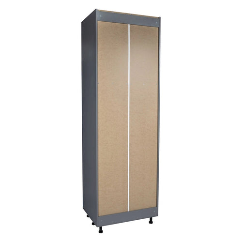 Armoire de rangement 24 x 84 à quatre portes, grise - 24 x 84 x 23 3/8