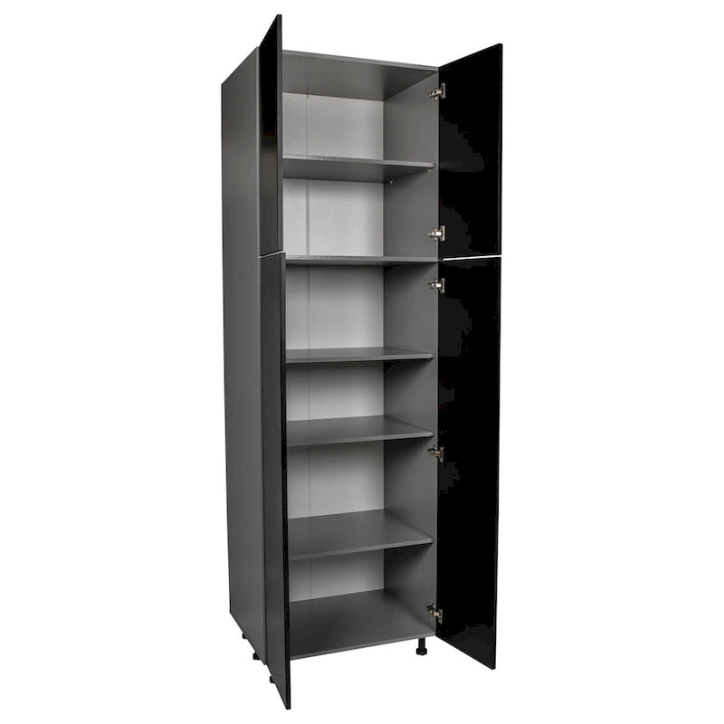 Armoire de rangement 24 x 84 à quatre portes, grise - 24 x 84 x 23 3/8