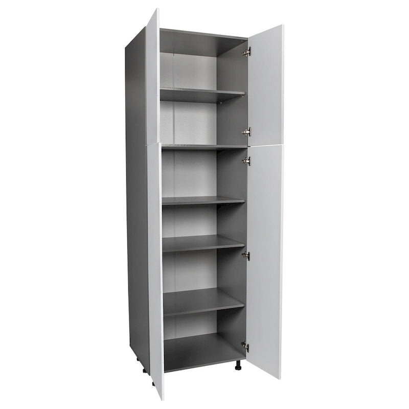 Armoire de rangement 24 x 84 à quatre portes, grise - 24 x 84 x 23 3/8
