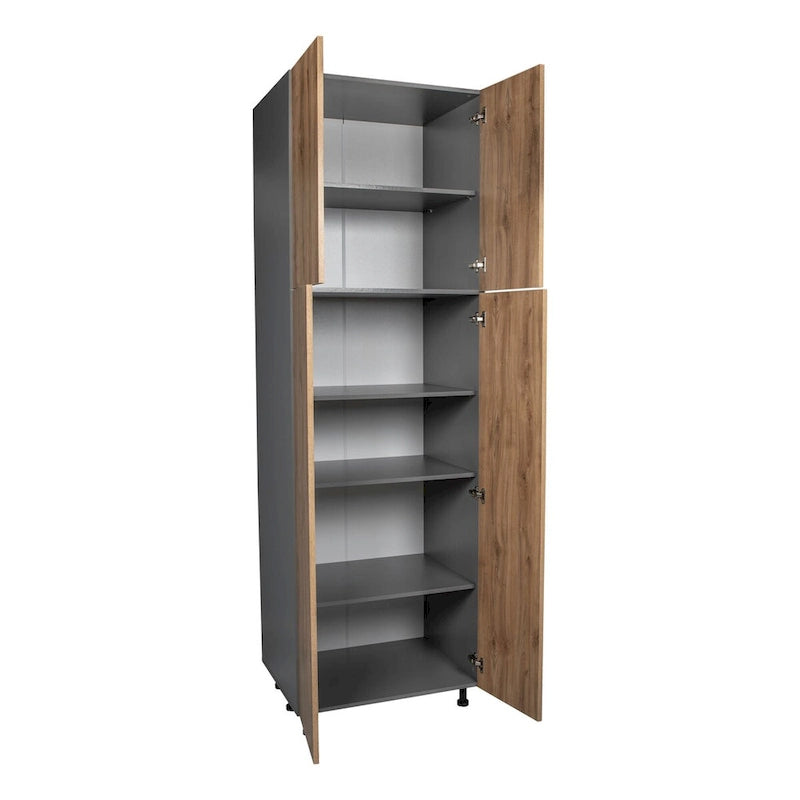 Armoire de rangement 24 x 84 à quatre portes, grise - 24 x 84 x 23 3/8