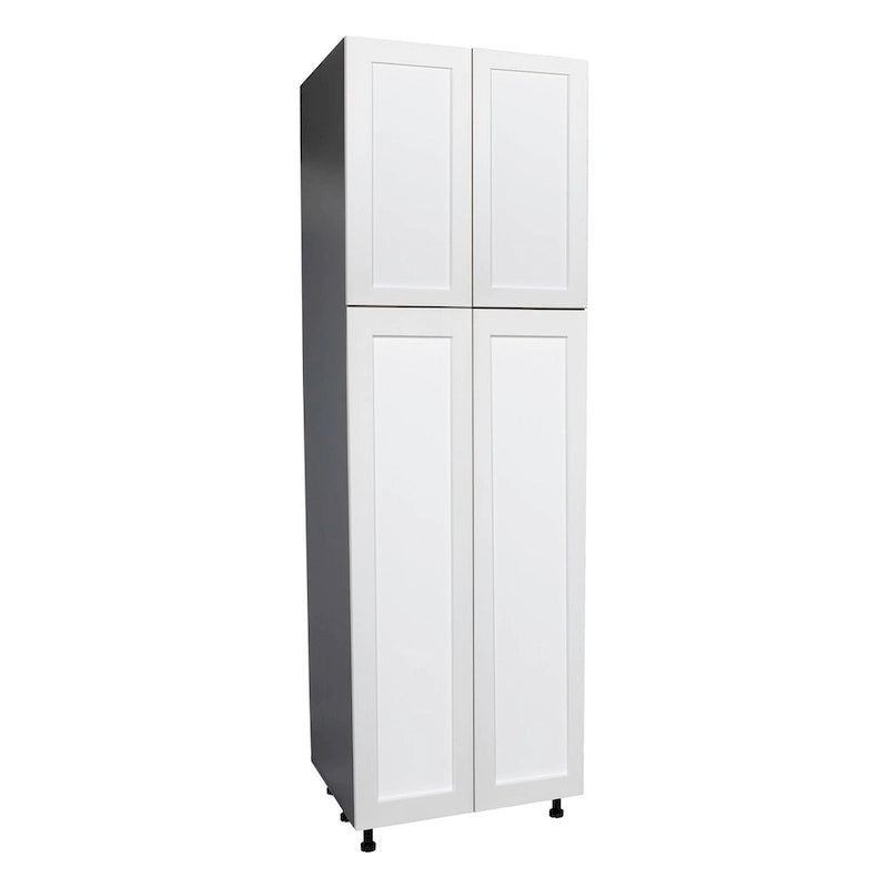 Armoire de rangement 24 x 84 à quatre portes, grise - 24 x 84 x 23 3/8