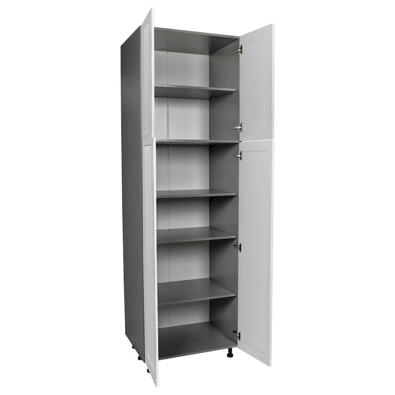 Armoire de rangement 24 x 84 à quatre portes, grise - 24 x 84 x 23 3/8