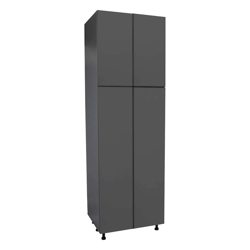 Armoire de rangement 24 x 84 à quatre portes, grise - 24 x 84 x 23 3/8