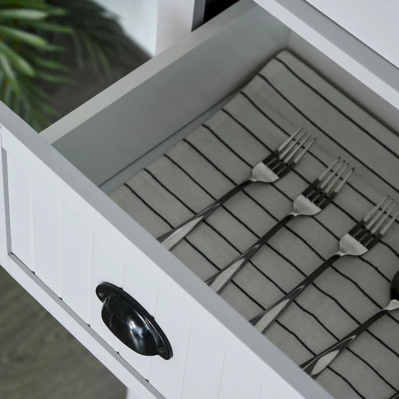 Meuble de cuisine traditionnel de 183 cm avec 4 portes et étagères réglables