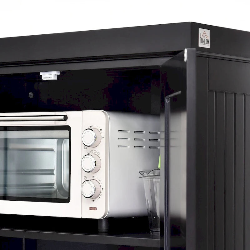 Meuble de cuisine traditionnel de 183 cm avec 4 portes et étagères réglables