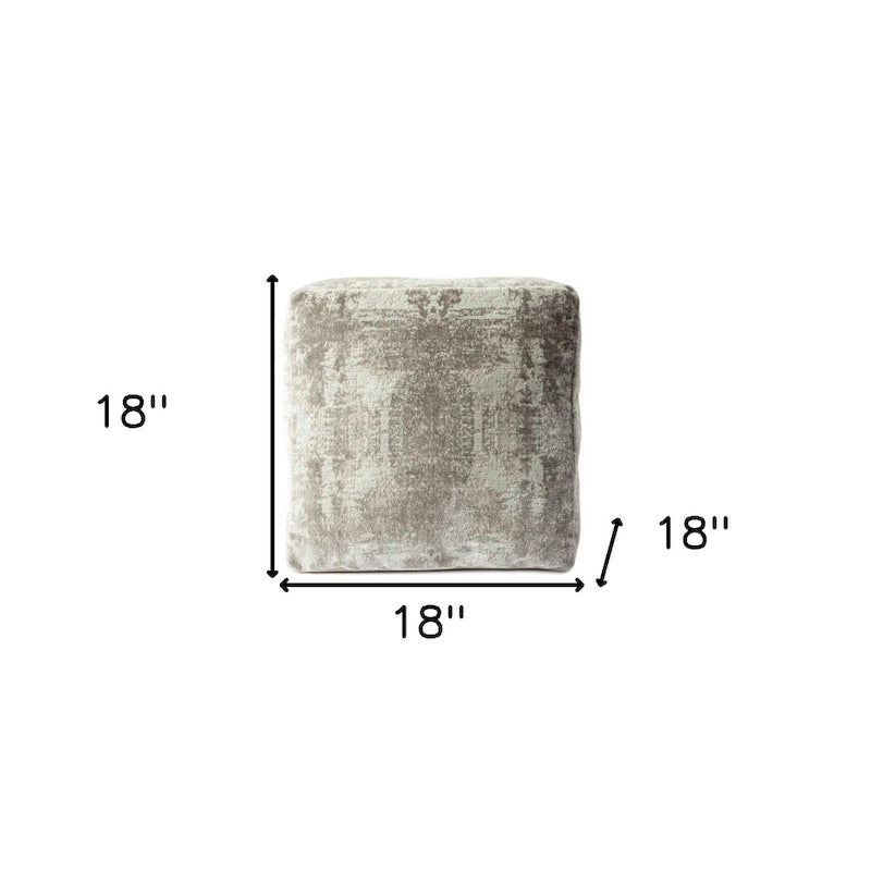 Repose-pieds pouf abstrait gris 18