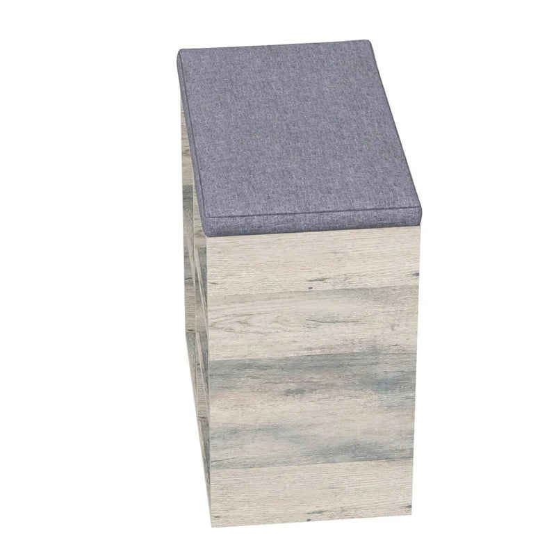 Banc à chaussures d'entrée avec rangement, assise rembourrée 50 cm