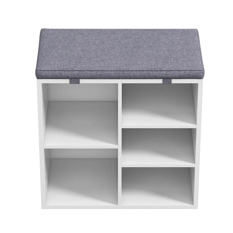 Banc à chaussures d'entrée avec rangement, assise rembourrée 50 cm