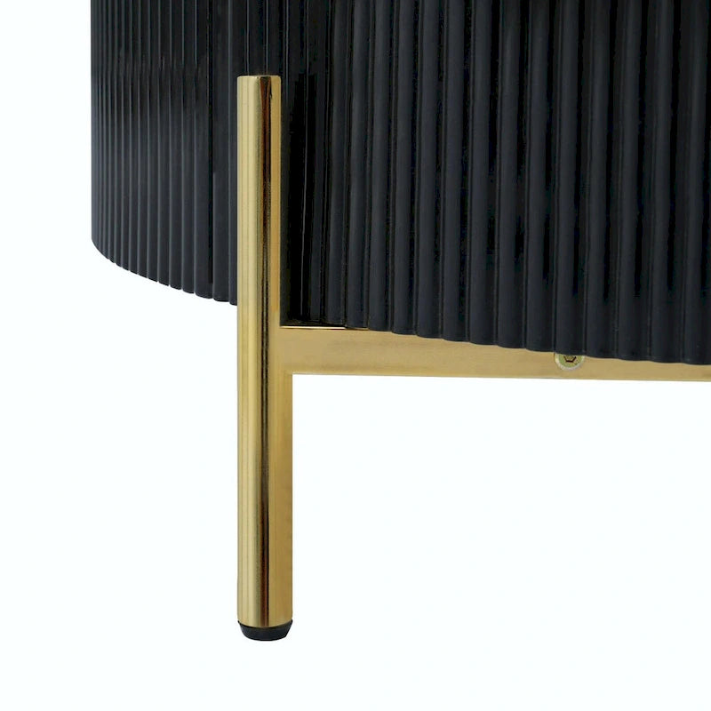 Table basse ronde moderne de 31,5 po avec grand tiroir de rangement