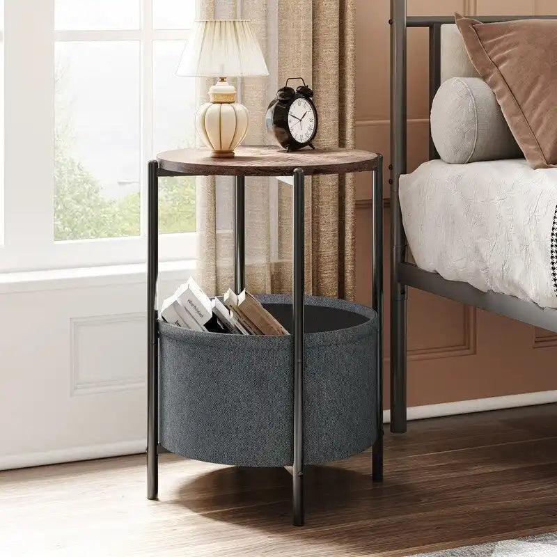 Table d'appoint ronde minimaliste en tissu