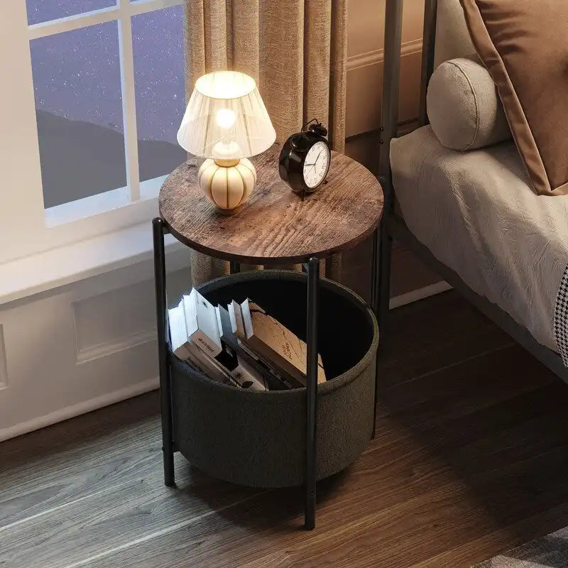 Table d'appoint ronde minimaliste en tissu