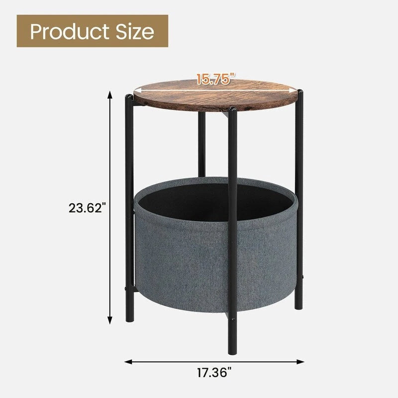 Table d'appoint ronde minimaliste en tissu