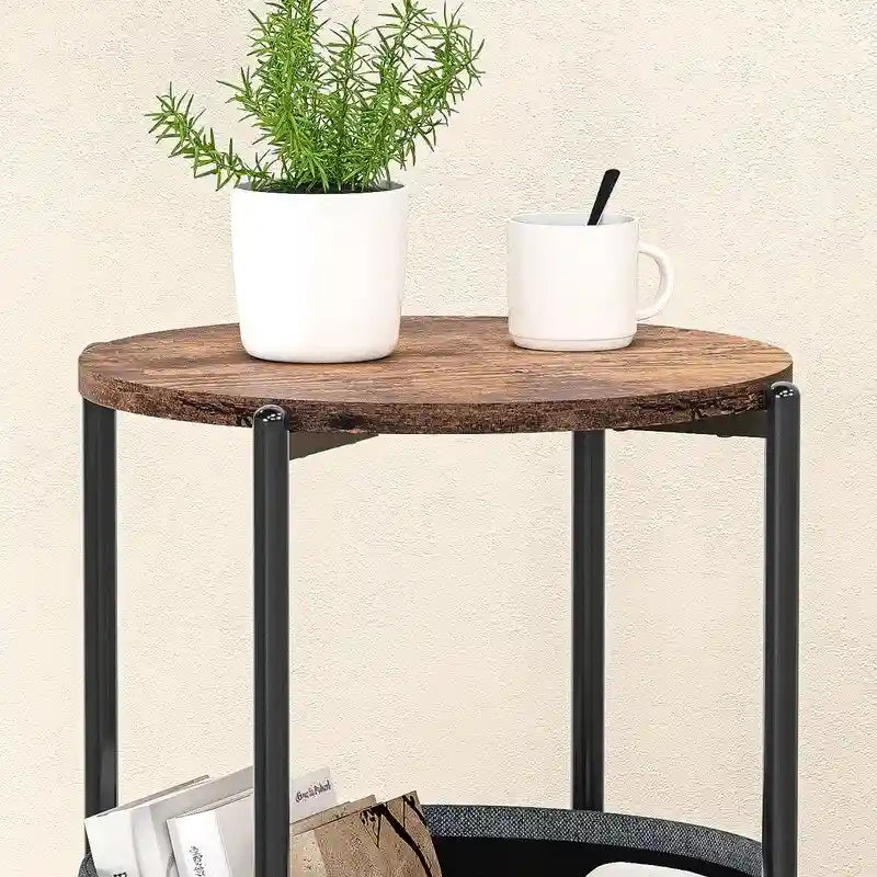 Table d'appoint ronde minimaliste en tissu
