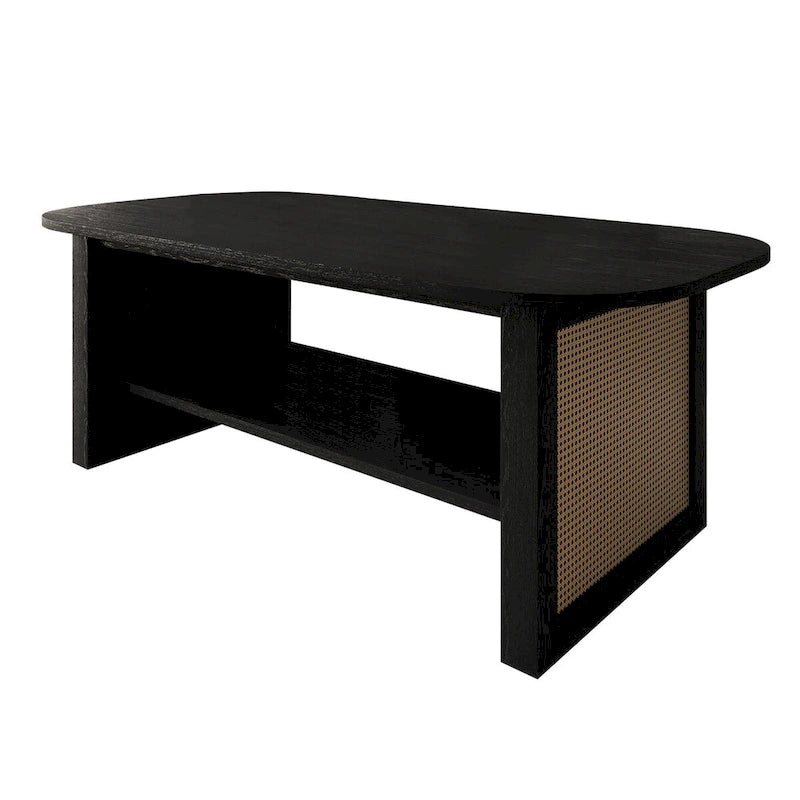 Table basse noire de style Mid-Century Modern