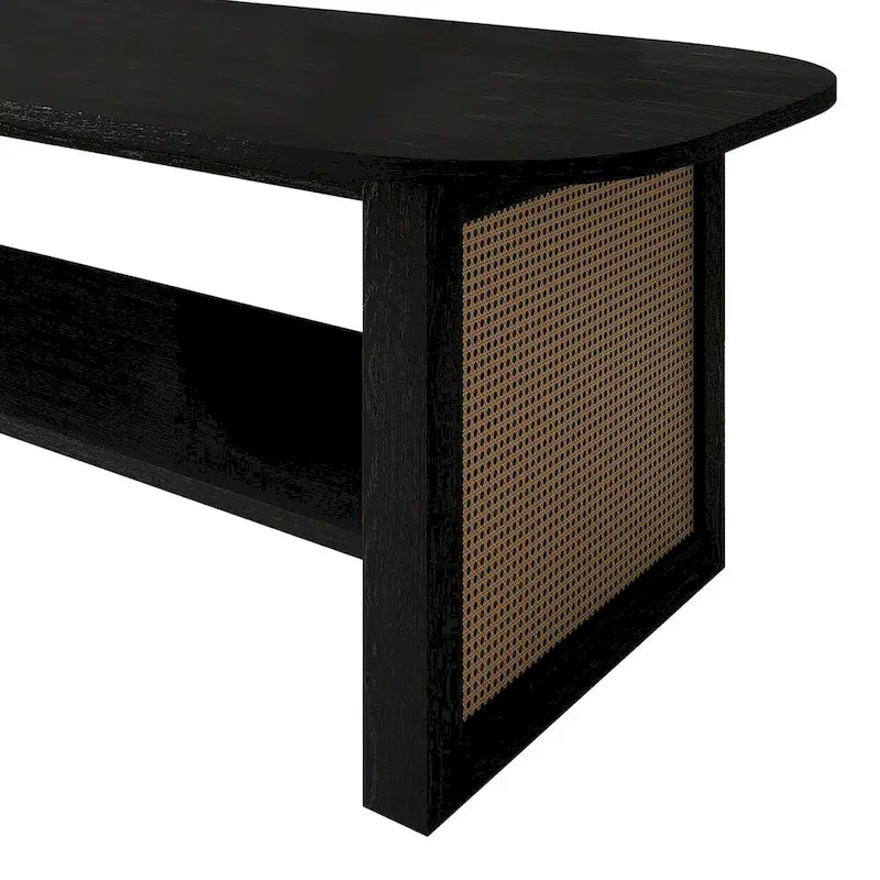 Table basse noire de style Mid-Century Modern