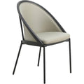 Chaise de salle à manger en similicuir rembourrée avec pieds en acier thermolaqué