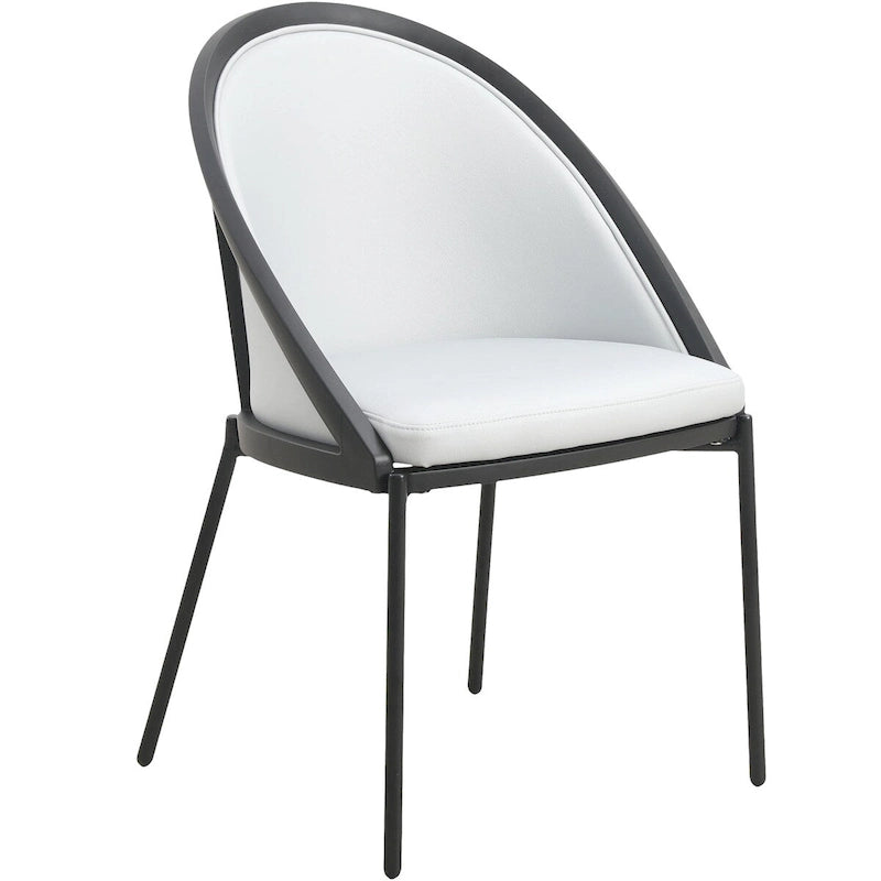 Chaise de salle à manger en similicuir rembourrée avec pieds en acier thermolaqué