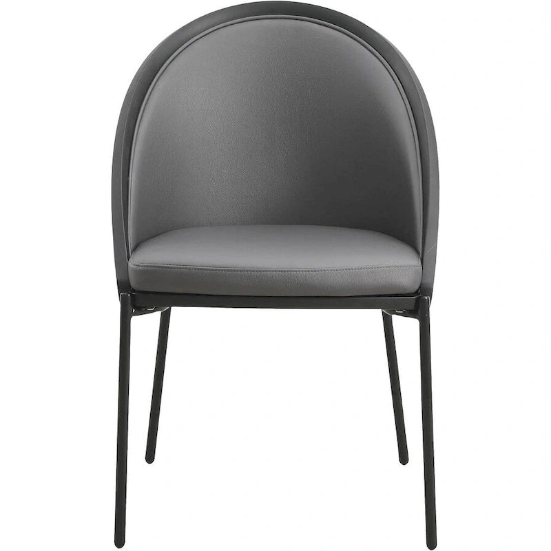Chaise de salle à manger en similicuir rembourrée avec pieds en acier thermolaqué