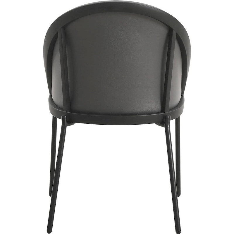 Chaise de salle à manger en similicuir rembourrée avec pieds en acier thermolaqué
