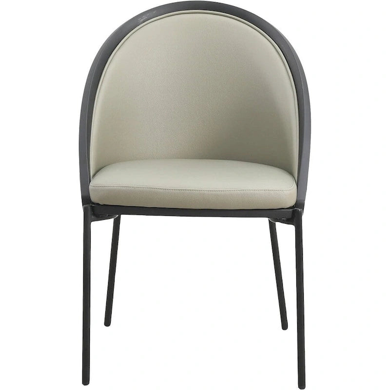Chaise de salle à manger en similicuir rembourrée avec pieds en acier thermolaqué