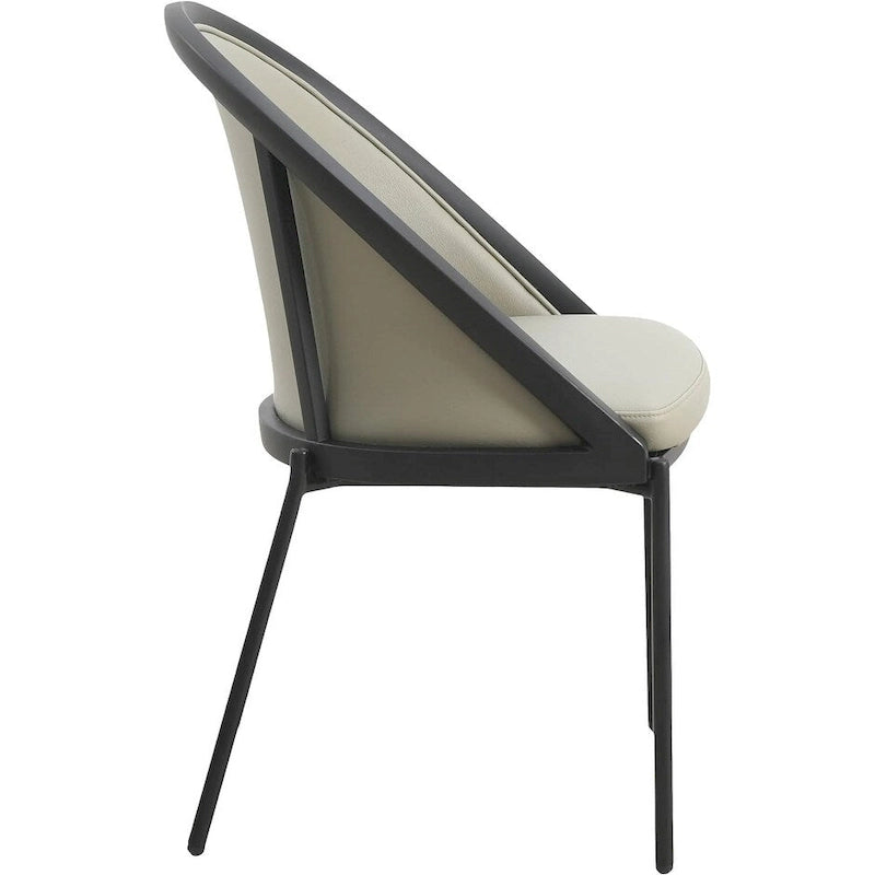 Chaise de salle à manger en similicuir rembourrée avec pieds en acier thermolaqué