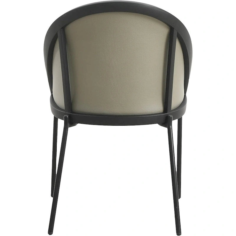 Chaise de salle à manger en similicuir rembourrée avec pieds en acier thermolaqué