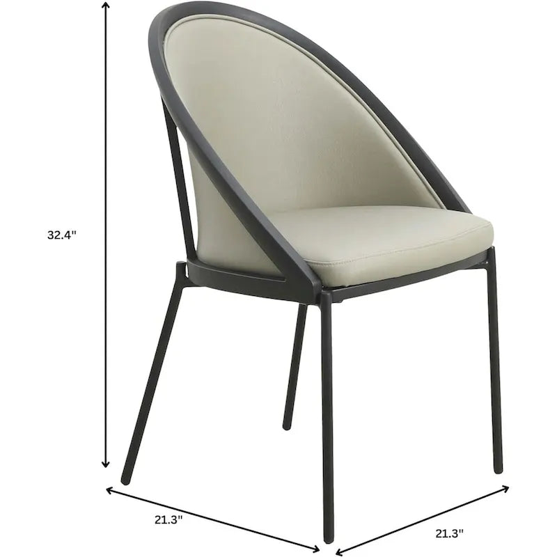 Chaise de salle à manger en similicuir rembourrée avec pieds en acier thermolaqué