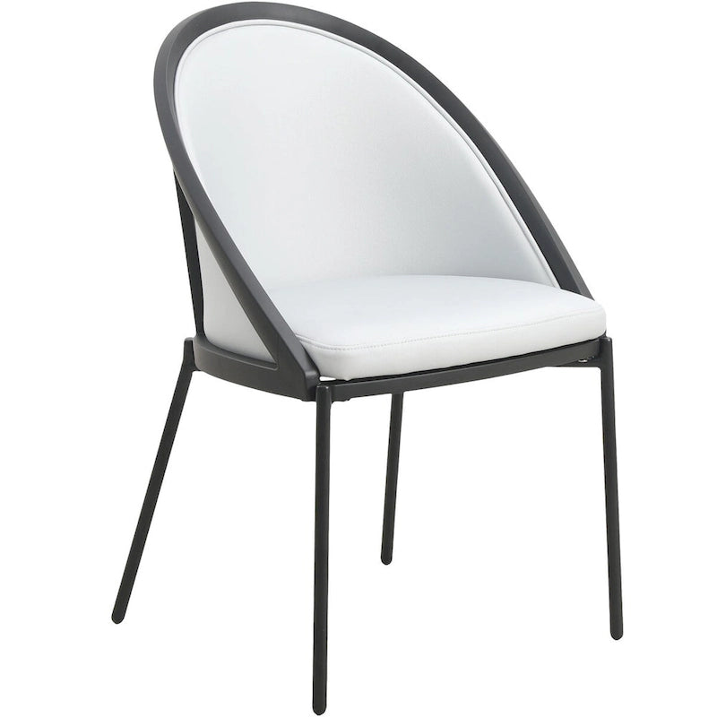 Chaise de salle à manger en similicuir rembourrée avec pieds en acier thermolaqué