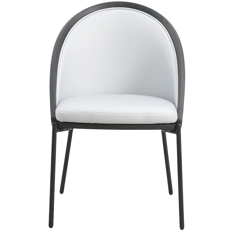 Chaise de salle à manger en similicuir rembourrée avec pieds en acier thermolaqué