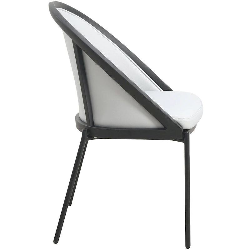 Chaise de salle à manger en similicuir rembourrée avec pieds en acier thermolaqué