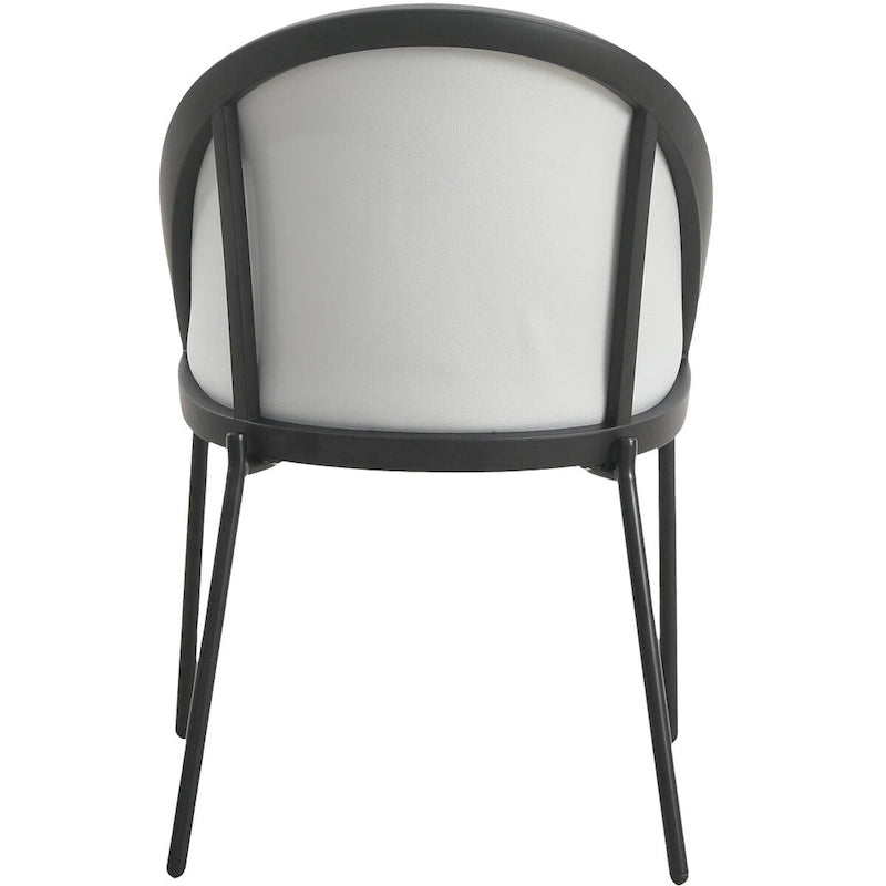 Chaise de salle à manger en similicuir rembourrée avec pieds en acier thermolaqué