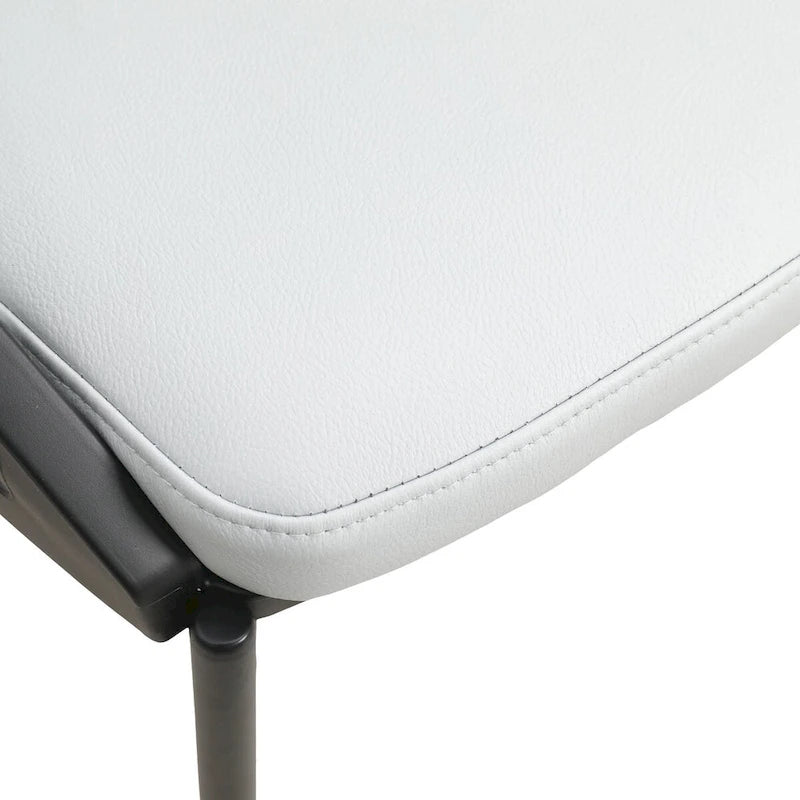 Chaise de salle à manger en similicuir rembourrée avec pieds en acier thermolaqué