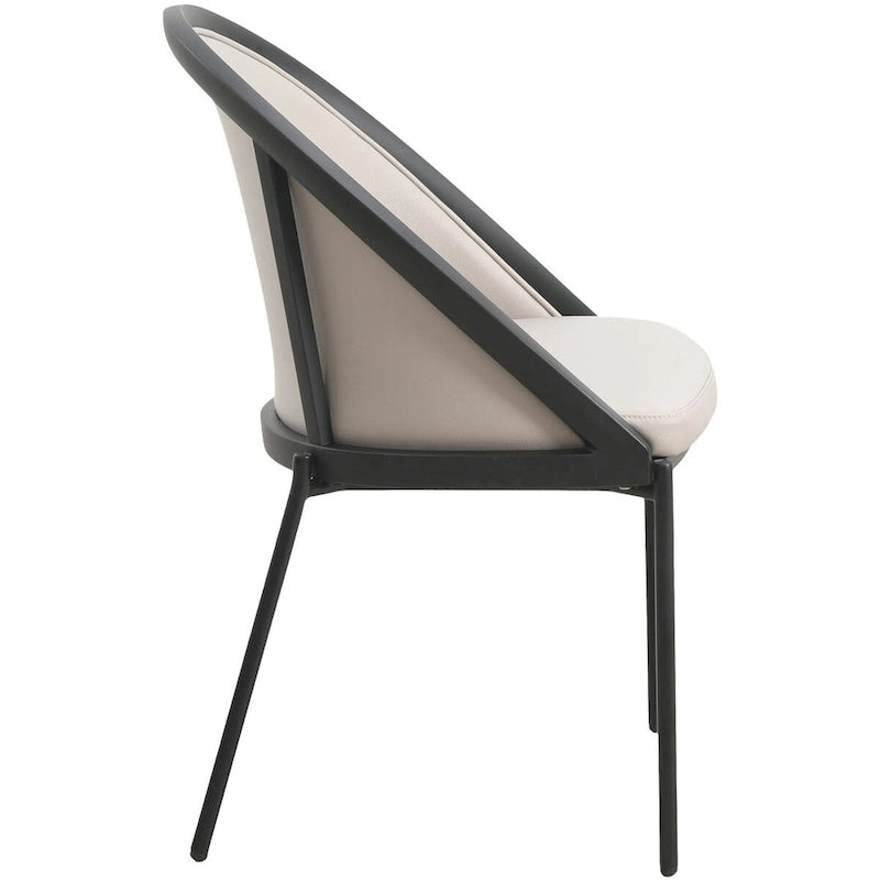Chaise de salle à manger en similicuir rembourrée avec pieds en acier thermolaqué