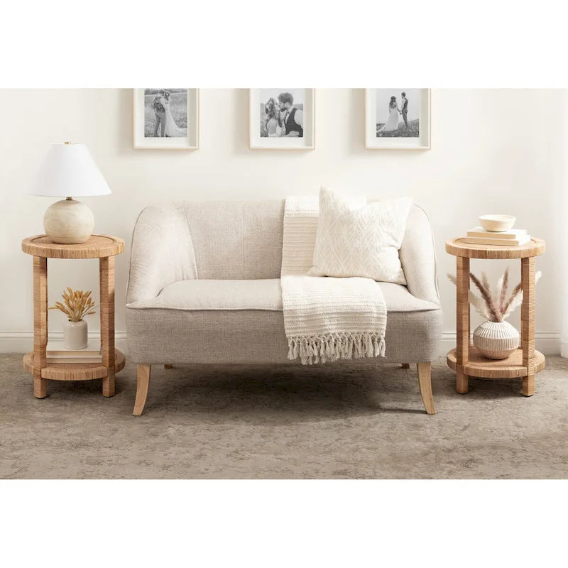 Table d'appoint en rotin - 16x16x24