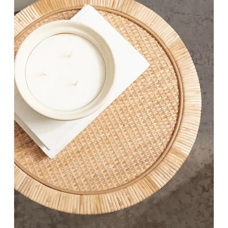 Table d'appoint en rotin - 16x16x24