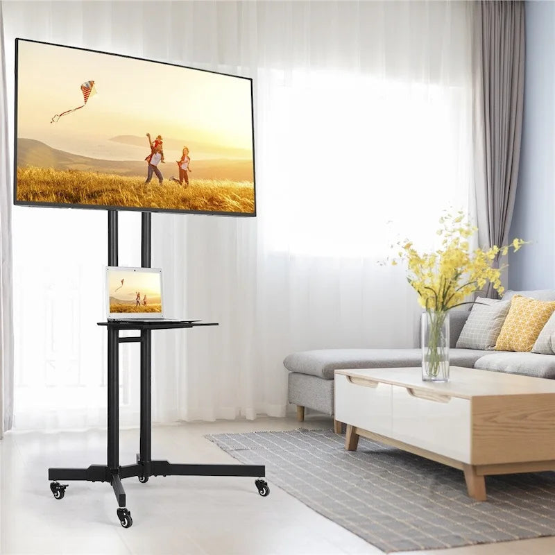 Meuble TV à roulettes pour écrans plats LCD de 32 à 75 pouces