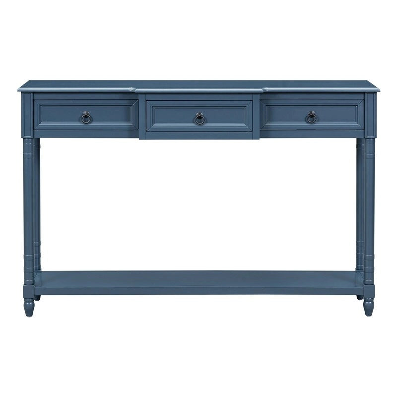 Table console avec tiroirs pour entrée, avec tiroirs saillants et longue étagère