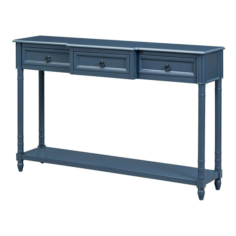 Table console avec tiroirs pour entrée, avec tiroirs saillants et longue étagère