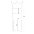 Meuble d'angle haut de salle de bain avec portes et étagère réglable - Blanc