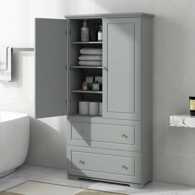 Meuble haut de salle de bain avec deux portes et tiroirs