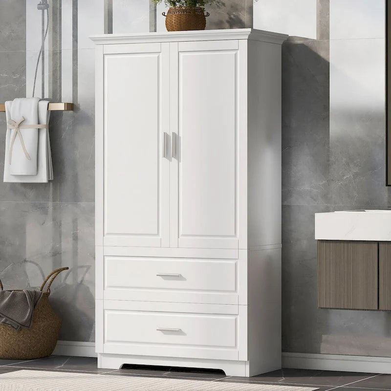 Meuble haut de salle de bain avec deux portes et tiroirs
